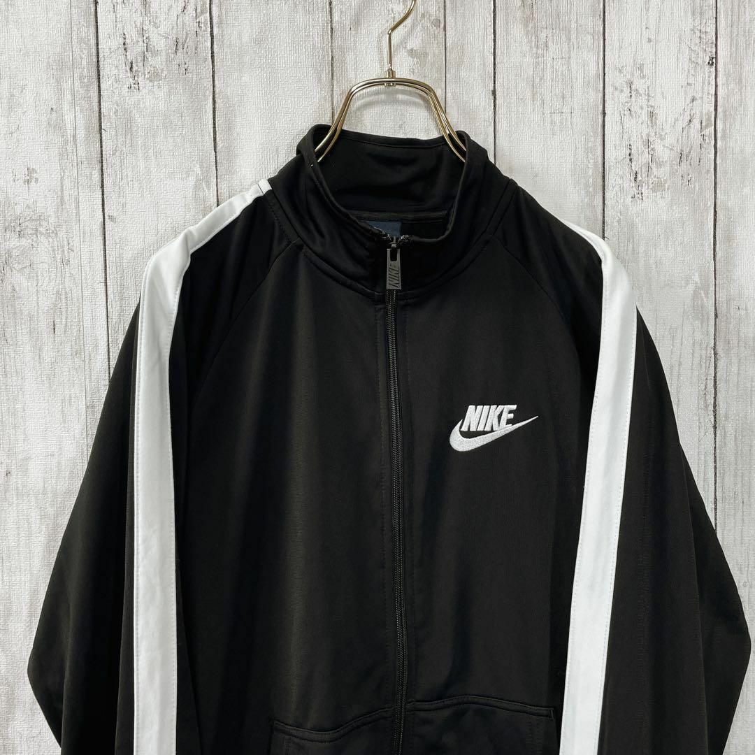 ナイキNike　黒ブラック　トラックジャケット　ジャージ　サイズＬ　メンズ　古着