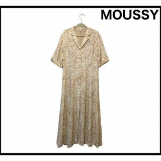 マウジー(moussy)の【美品】　マウジー　ロングワンピース　花柄　レディース　ベージュ　MOUSSY(ロングワンピース/マキシワンピース)