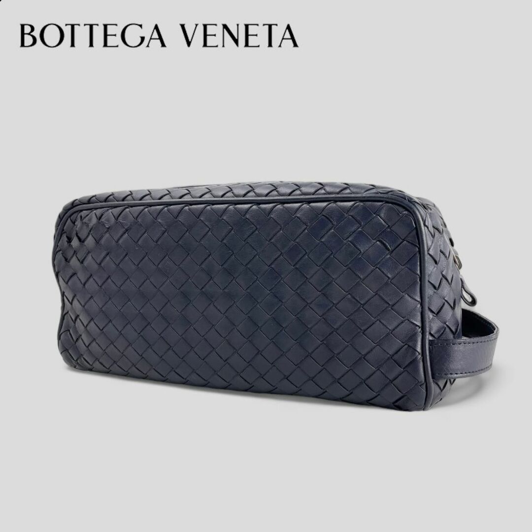 BOTTEGA VENETA イントレチャート クラッチバッグ ネービー - その他