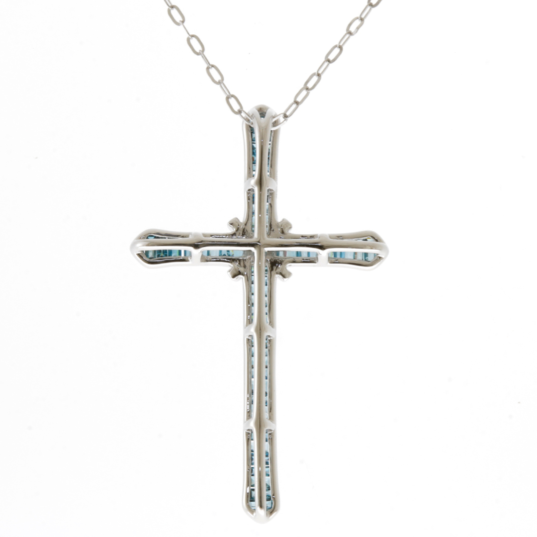 ネックレス 十字架 クロス 18金 K18ホワイトゴールド ダイヤモンド 0.40ct レディース