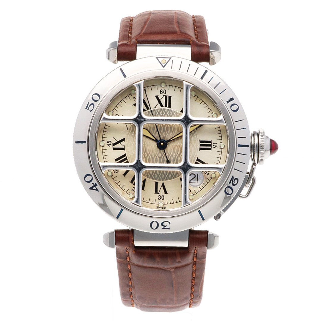 カルティエ パシャ グリット 腕時計 時計 ステンレススチール 自動巻き メンズ 1年保証 CARTIER 中古