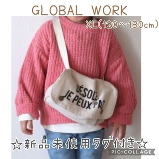 グローバルワーク(GLOBAL WORK)のグローバルワーク　袖ボリューム　ニット　トップス　ピンク　120　130　女の子(ニット)