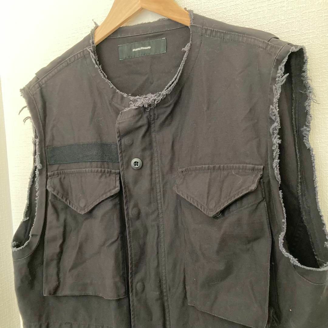 JOURNAL STANDARD(ジャーナルスタンダード)の完売品　journal standard m65カットオフベスト　ジレ　ブラック レディースのトップス(ベスト/ジレ)の商品写真