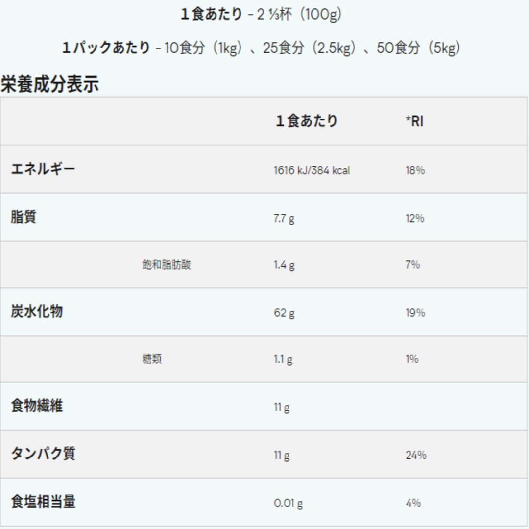 MYPROTEIN(マイプロテイン)のマイプロテイン インスタントオーツ(粉末オートミール)5kg(2.5kg×2個) スポーツ/アウトドアのトレーニング/エクササイズ(その他)の商品写真