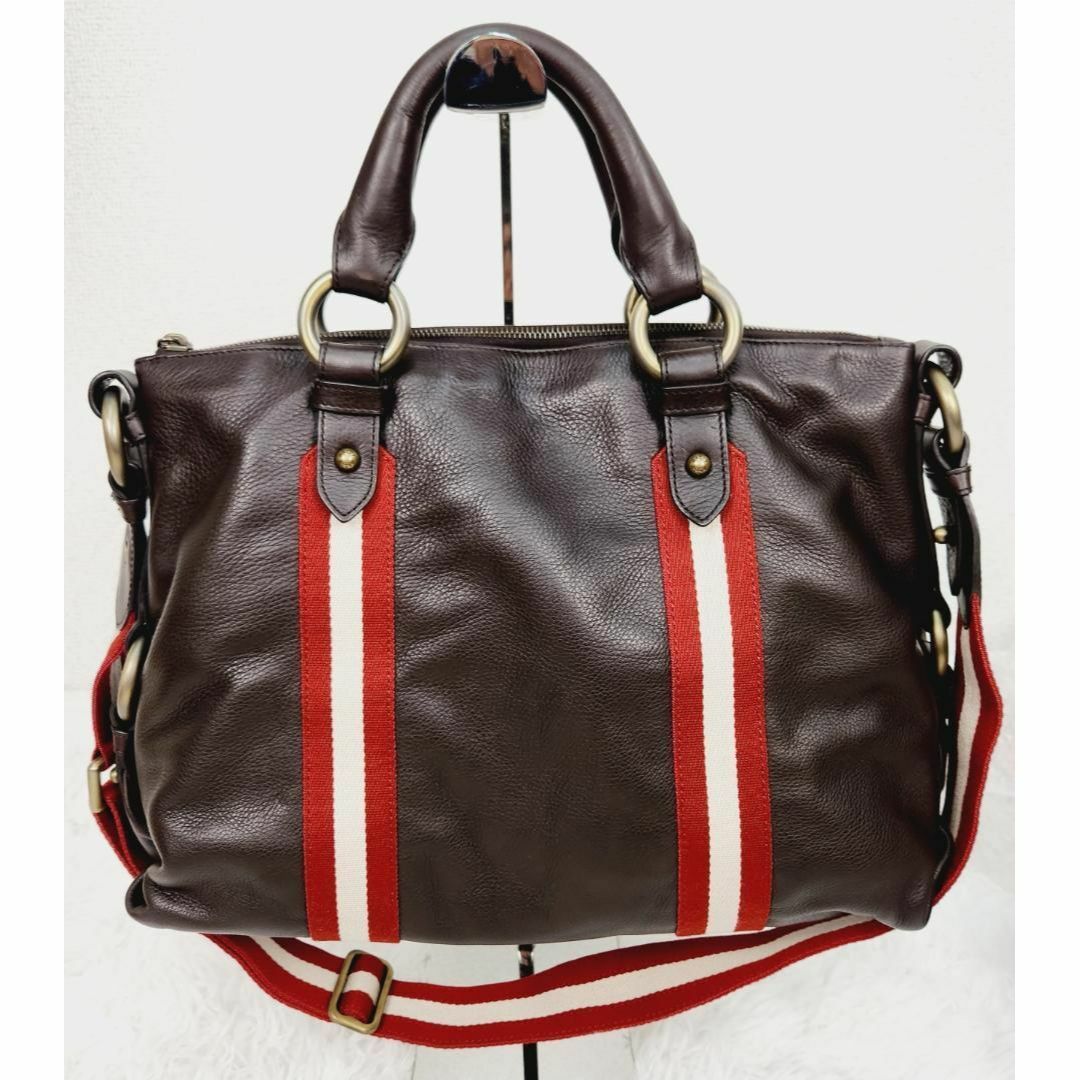 Bally - 極美品☆BALLY バリーラインレザー 2way ショルダーバッグ