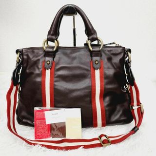 バリー(Bally)の極美品★BALLY バリーラインレザー 2way ショルダーバッグ ハンドバッグ(ショルダーバッグ)