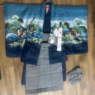 男の子 七五三 着物 袴 小物セット 中古品 ゴールド(和服/着物)