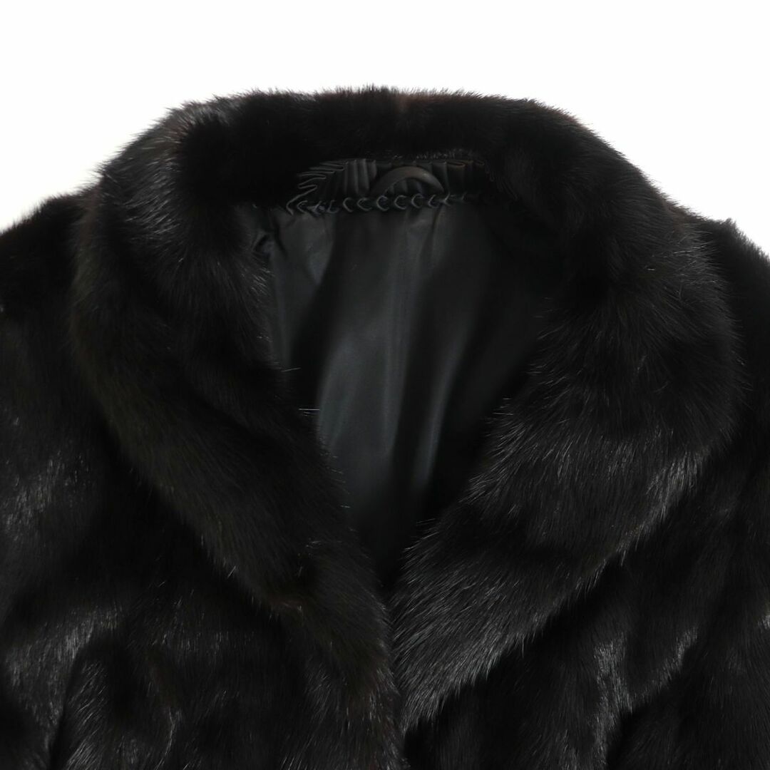 毛並み極美品☆MINK ミンク 本毛皮コート ダークブラウン 13号 毛質艶
