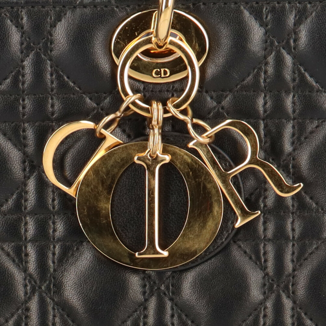 クリスチャンディオール  レディディオール カナージュ ショルダーバッグ レザー ブラック レディース  Christian Dior