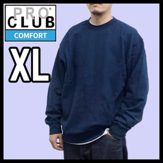 プロクラブ(PRO CLUB)の新品未使用 プロクラブ コンフォート 9oz 無地トレーナー ネイビー XL(スウェット)