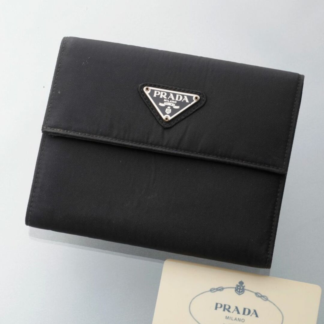 K3600M プラダ 三角ロゴ ナイロン&本革 黒 三つ折 財布 ITALY製備考