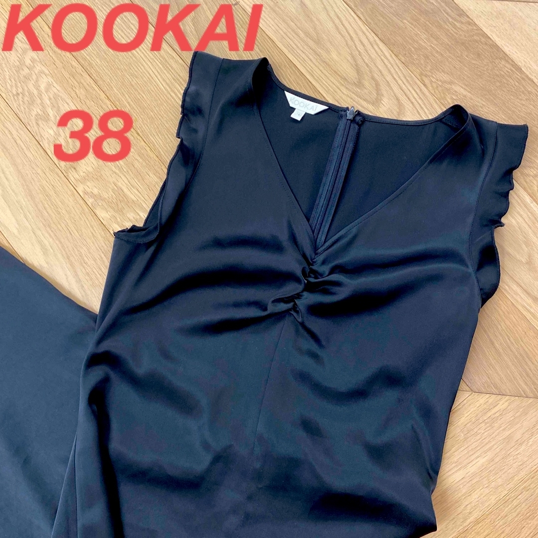 KOOKAI(クーカイ)のKOOKAI ワンピース　黒　結婚式　フォーマル　カーディガン　コート　に レディースのワンピース(ひざ丈ワンピース)の商品写真