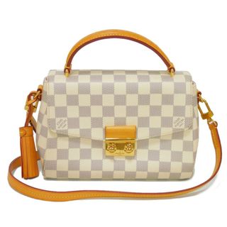 ルイヴィトン(LOUIS VUITTON)のLOUIS VUITTON ルイ・ヴィトン クロワゼット タッセル フリンジ アイボリー ホワイト 2WAY ショルダーバッグ ダミエ アズール ローズバレリーヌ ハンドバッグ N41581(ハンドバッグ)