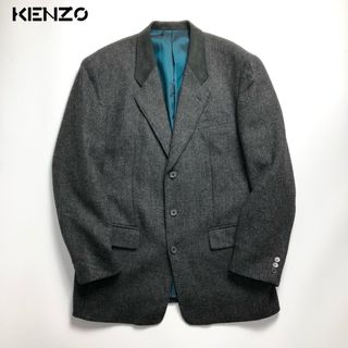 美品✨KENZO ケンゾー ベロア 総柄 テーラードジャケット パープル 40