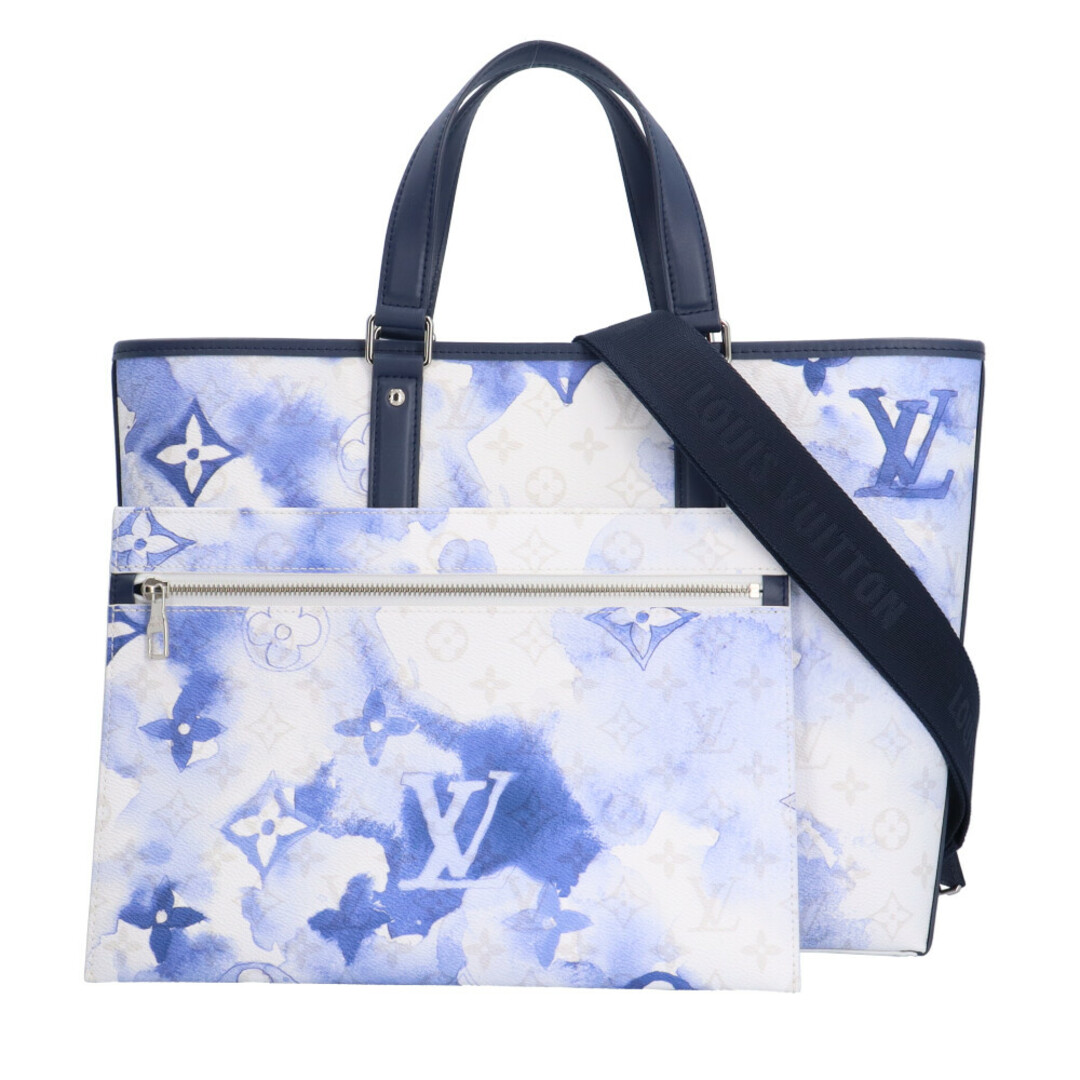 ルイヴィトン  ウィークエンド・トートPM ウォーターカラーモノグラム ショルダーバッグ PVC M45756 ホワイト レディース LOUIS VUITTON