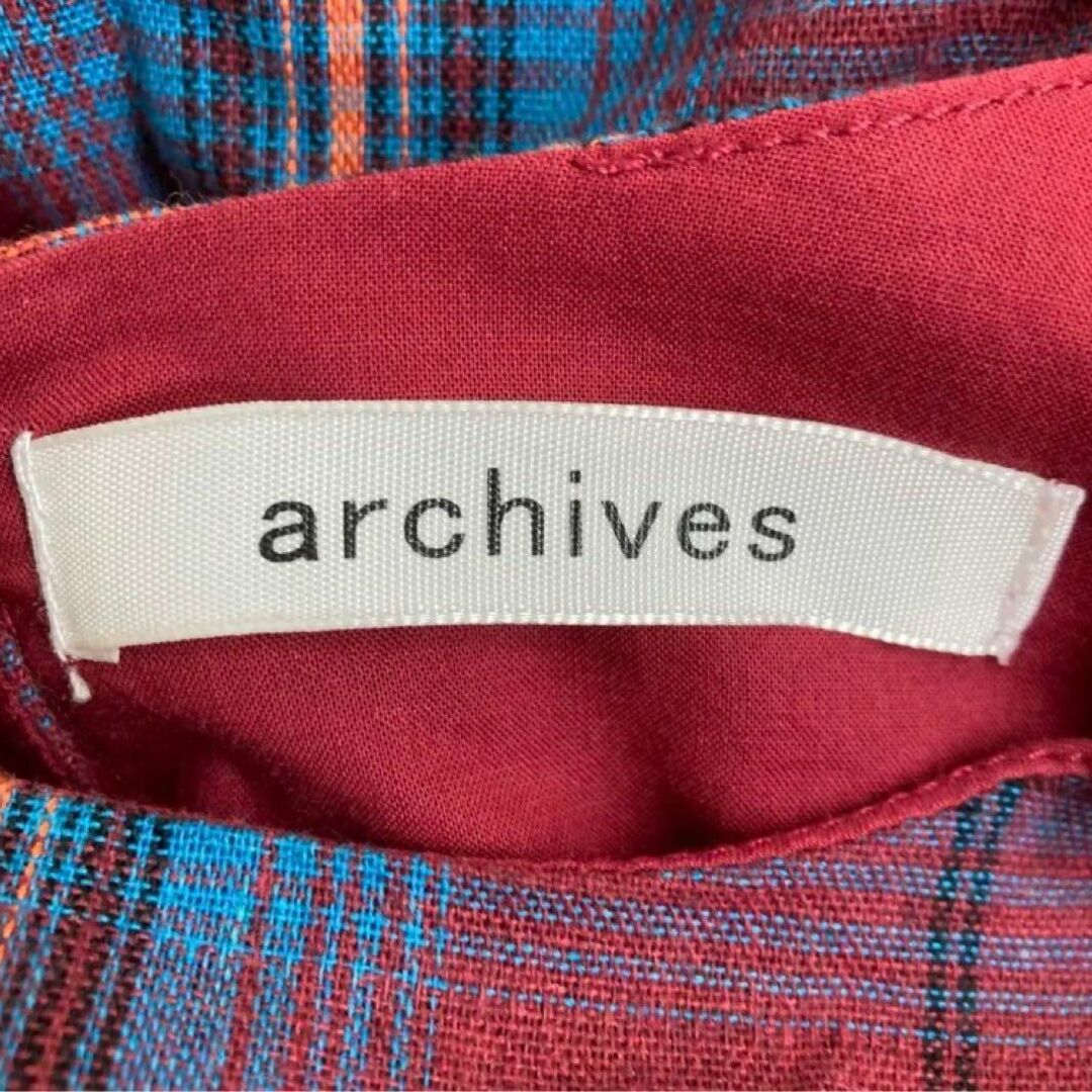 archives(アルシーヴ)の【archives】　アルシーヴ　ノースリーブワンピース　チェック　バックル レディースのワンピース(ロングワンピース/マキシワンピース)の商品写真