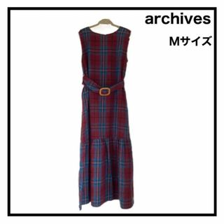 アルシーヴ(archives)の【archives】　アルシーヴ　ノースリーブワンピース　チェック　バックル(ロングワンピース/マキシワンピース)