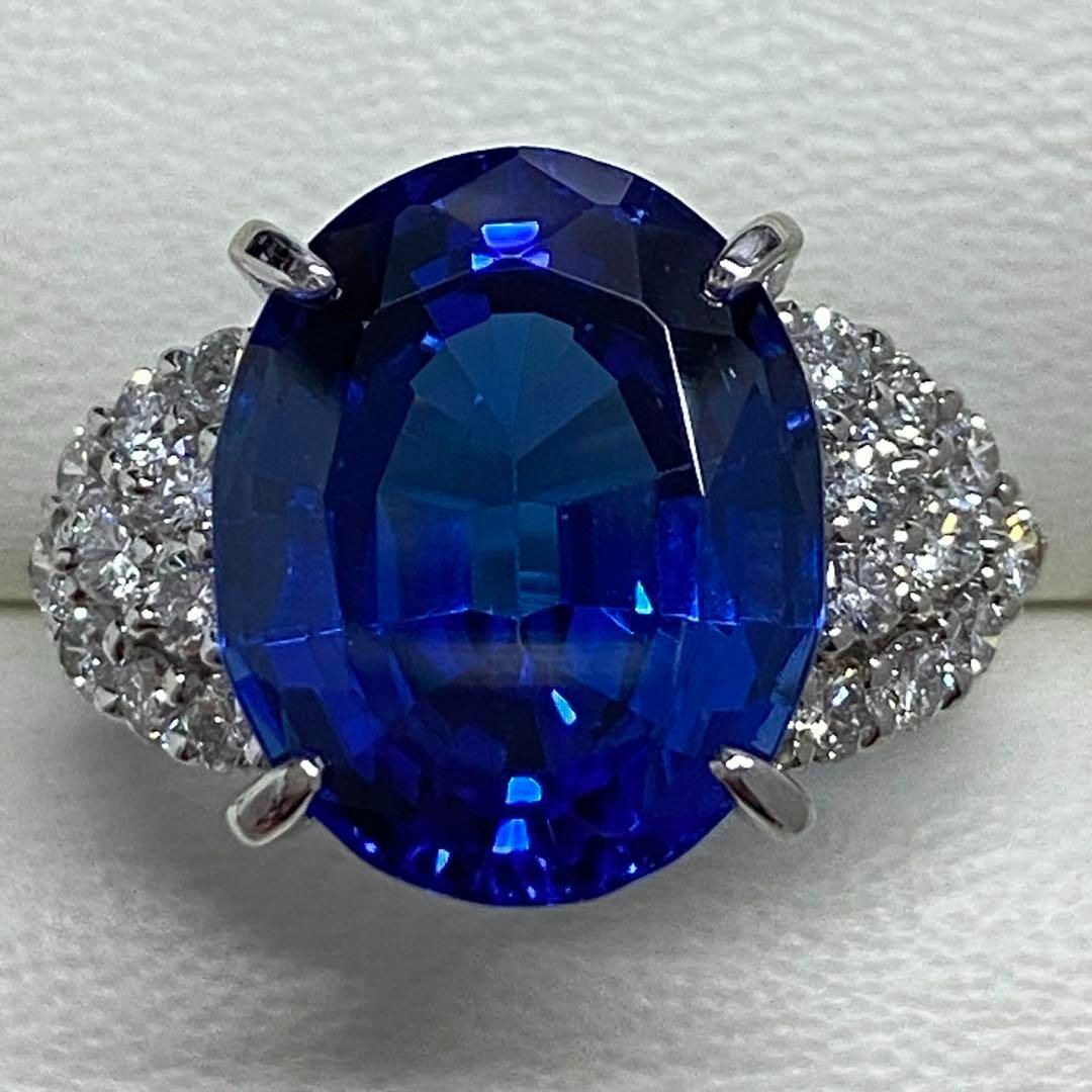 Pt900　大粒タンザナイトリング　10.74ct　D0.80ct　鑑別書付き レディースのアクセサリー(リング(指輪))の商品写真