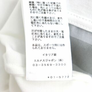 極美品◆20SS HERMES エルメス シルク切り替え クルーネック 半袖Tシャツ ホワイト×グレー M メンズ イタリア製 正規品