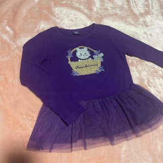 アナスイミニ(ANNA SUI mini)のアナスイミニ チュニック ねこ パープル 130(Tシャツ/カットソー)