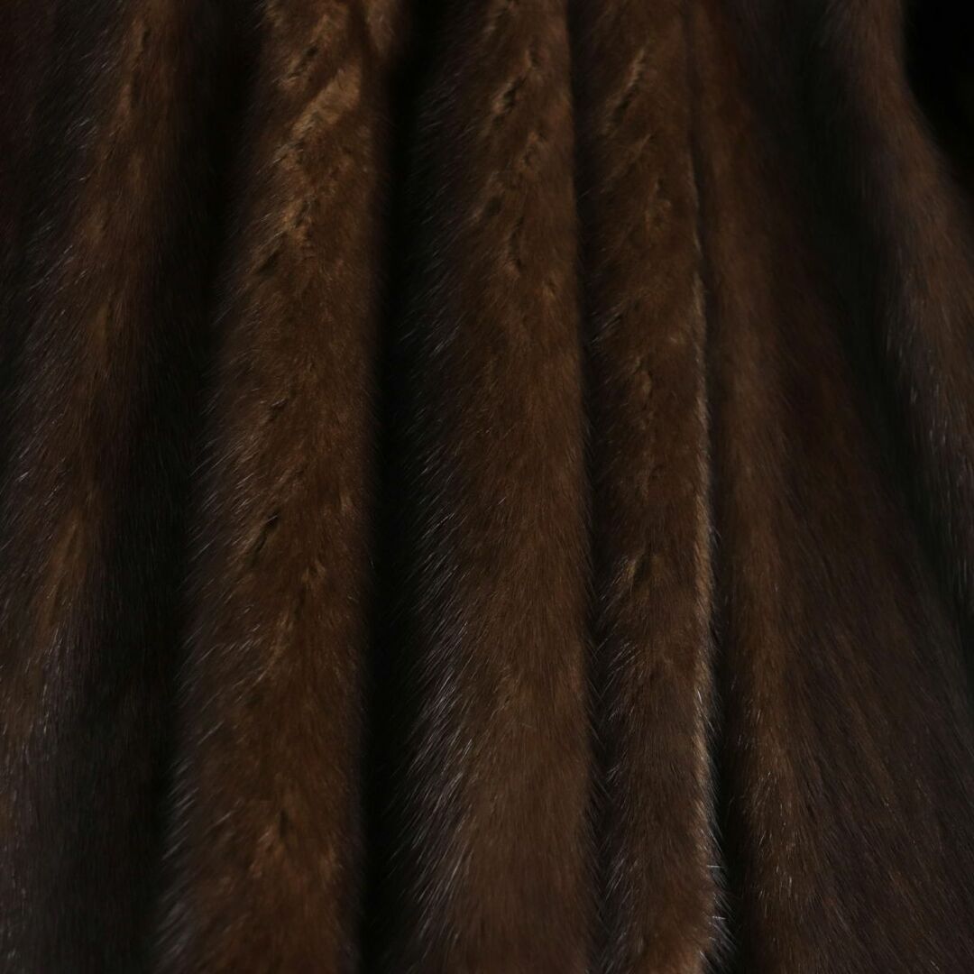 毛並み極美品★SAGA MINK　サガミンク　本毛皮コート　ブラウン　11号　毛質艶やか・柔らか◎