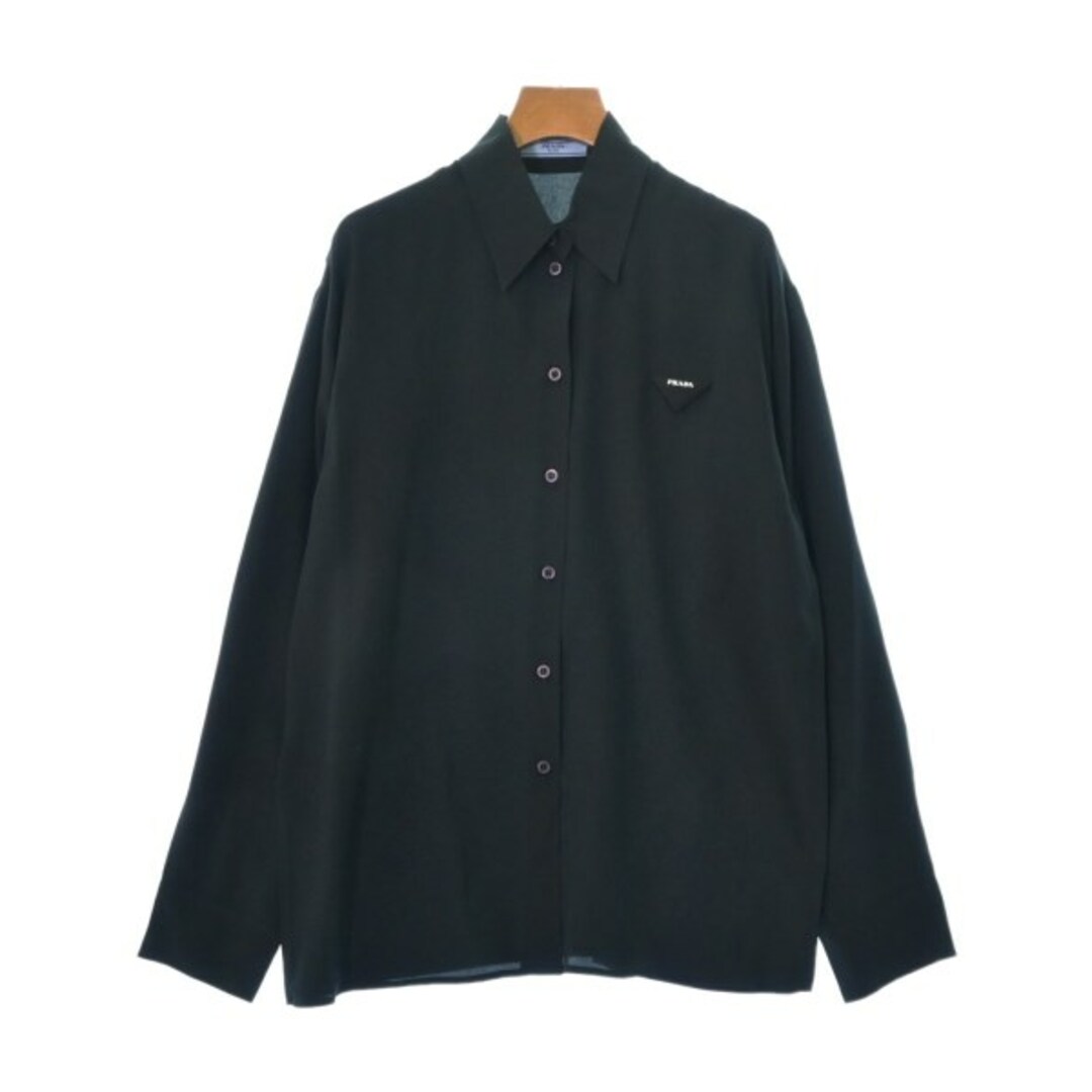 なし光沢PRADA プラダ ドレスシャツ 38(S位) 黒