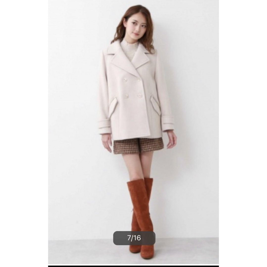 JILLSTUART(ジルスチュアート)のJILL STUART◆フロッシーモッサPコート ジルスチュアート レディースのジャケット/アウター(ピーコート)の商品写真