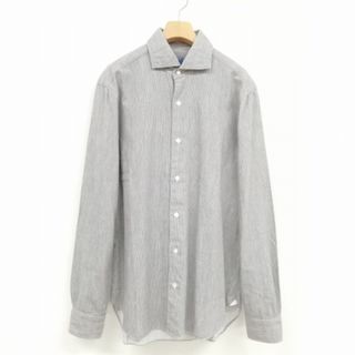 バルバ(BARBA)のDANDYLIFE 起毛 ストライプ シャツ トップス コットン 40 グレー系(シャツ)