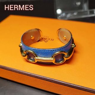 エルメス HERMES ヴィンテージ ホースシュー ブレスレット バングル メタル ホワイト