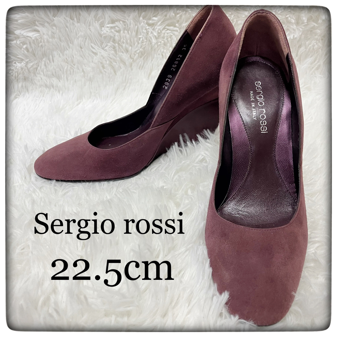 Sergio Rossi(セルジオロッシ)のセルジオロッシ ウェッジソールパンプス スエード size22.5cm レディースの靴/シューズ(ハイヒール/パンプス)の商品写真