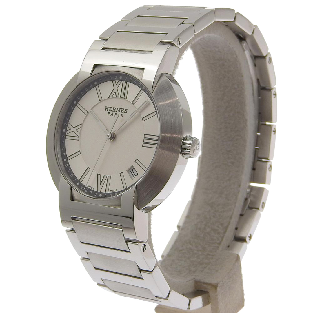 【HERMES】エルメス ノマード NO1.710 ステンレススチール シルバー クオーツ アナログ表示 メンズ 白文字盤 腕時計