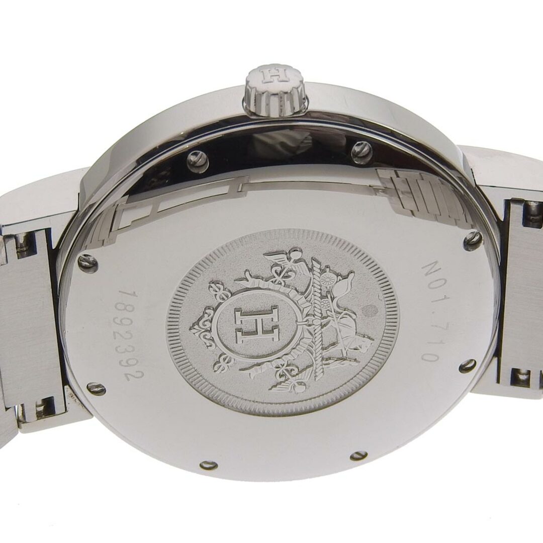 【HERMES】エルメス ノマード NO1.710 ステンレススチール シルバー クオーツ アナログ表示 メンズ 白文字盤 腕時計