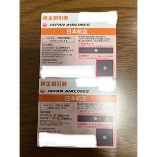 ジャル(ニホンコウクウ)(JAL(日本航空))のJAL株主割引券２枚　搭乗券　株主優待(航空券)