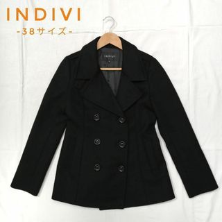 INDIVI - インディヴィ カシミヤ混 ピー コート size40/黒