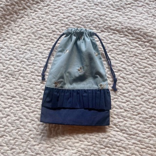 【handmade】巾着袋SS フリル(外出用品)