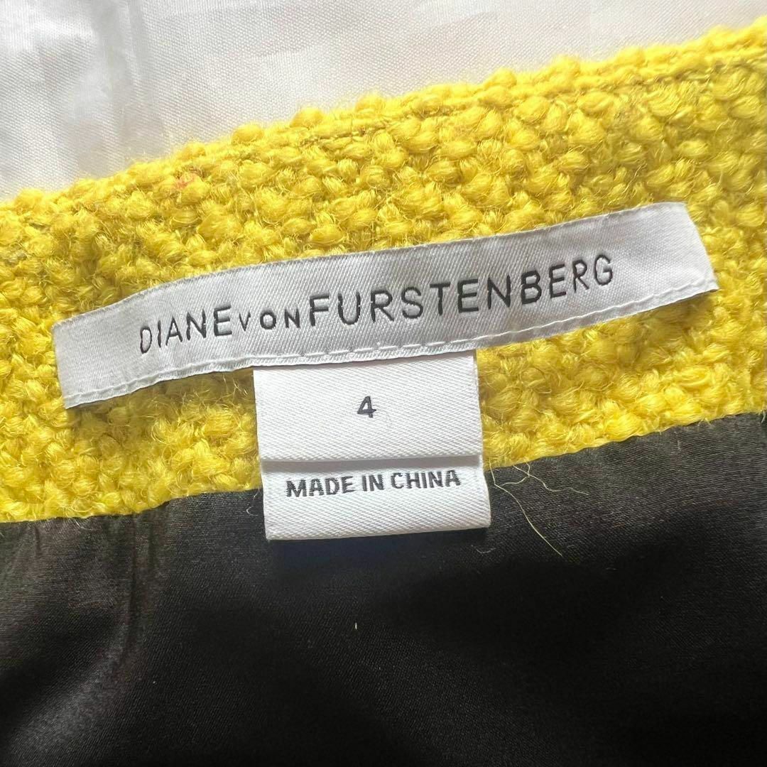 DIANE von FURSTENBERG(ダイアンフォンファステンバーグ)の【美品】DIANEvonFURSTENBERG ラップスカート イエロー 4 レディースのスカート(ミニスカート)の商品写真