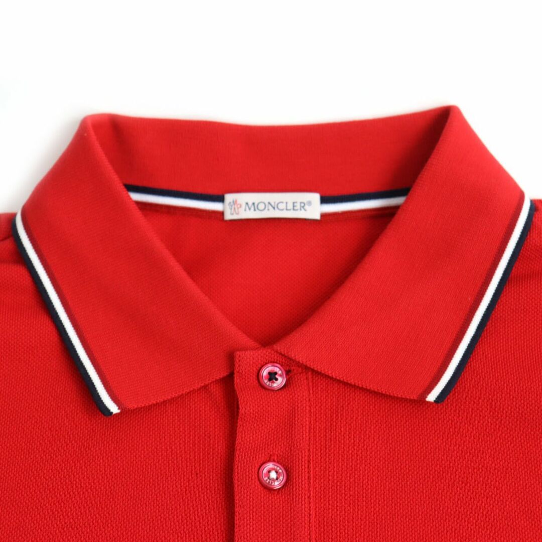 極美品◆MONCLER モンクレール MAGLIA POLO MANICA CORTA ロゴワッペン付き コットン100％ 半袖 ポロシャツ ネイビー S