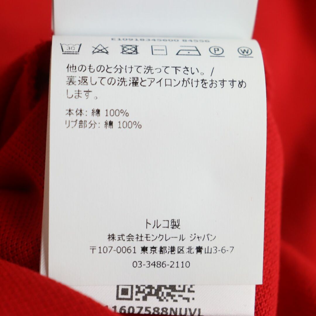 極美品◆MONCLER モンクレール MAGLIA POLO MANICA CORTA ロゴワッペン付き コットン100％ 半袖 ポロシャツ レッド L 正規品