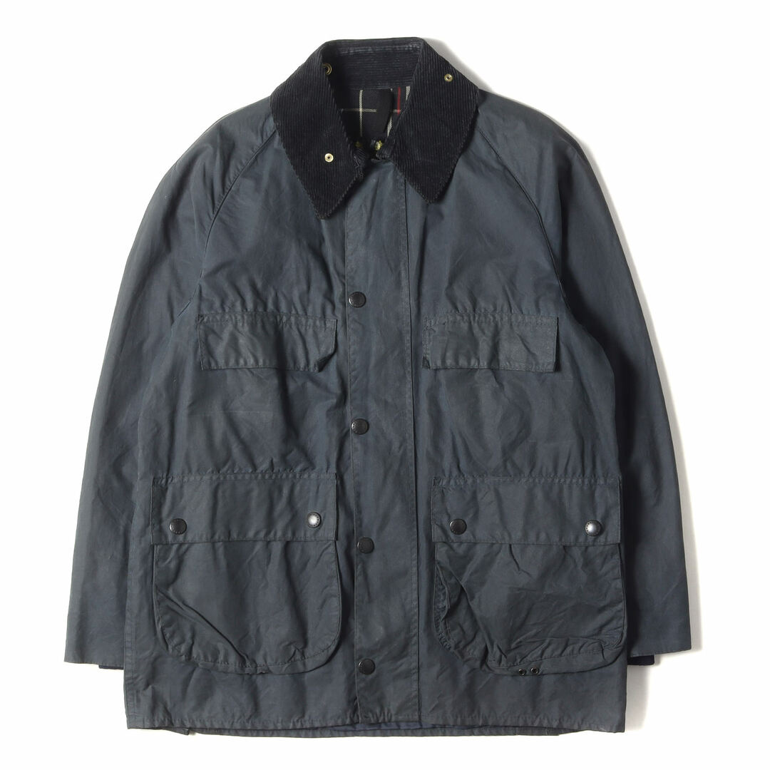 BARBOUR バブアー ジャケット サイズ:38インチ(97cm) 80s 3ワラント オイルドコットン ビデイル ジャケット BEDALE ネイビー 紺 イングランド製 アウター ブルゾン コート 80年代 ヴィンテージ 【メンズ】