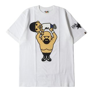 アベイシングエイプ(A BATHING APE)のA BATHING APE ア ベイシング エイプ Tシャツ サイズ:S 00s 全日本プロレス NFS限定 15周年記念 NIGO & 武藤敬司 マイロ クルーネック 半袖 Tシャツ ホワイト 白 トップス カットソー コラボ 00年代 アーカイブ 裏原【メンズ】(Tシャツ/カットソー(半袖/袖なし))