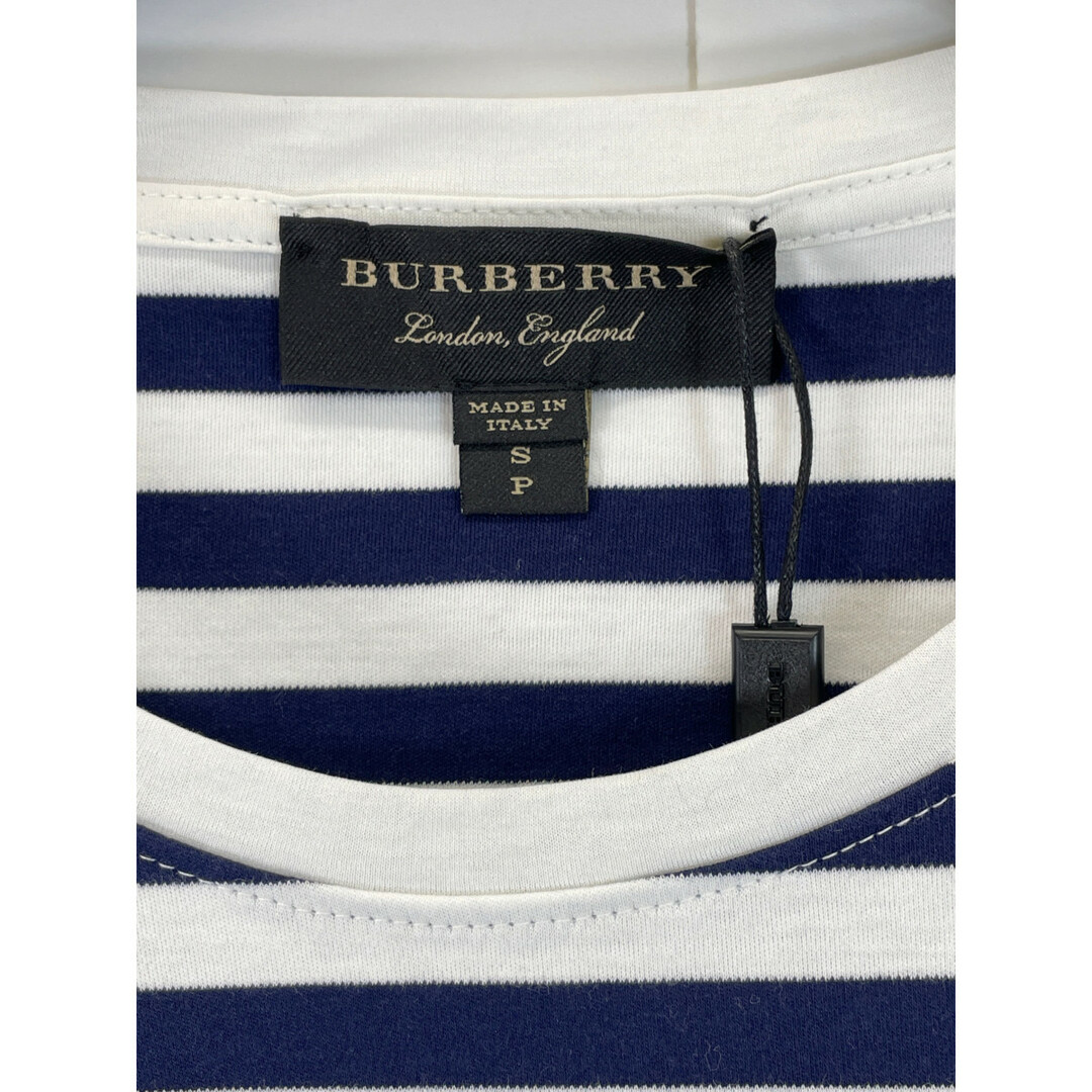 BURBERRY(バーバリー)のバーバリー ネイビー×ホワイト クルーネックカットソー S メンズのトップス(Tシャツ/カットソー(七分/長袖))の商品写真