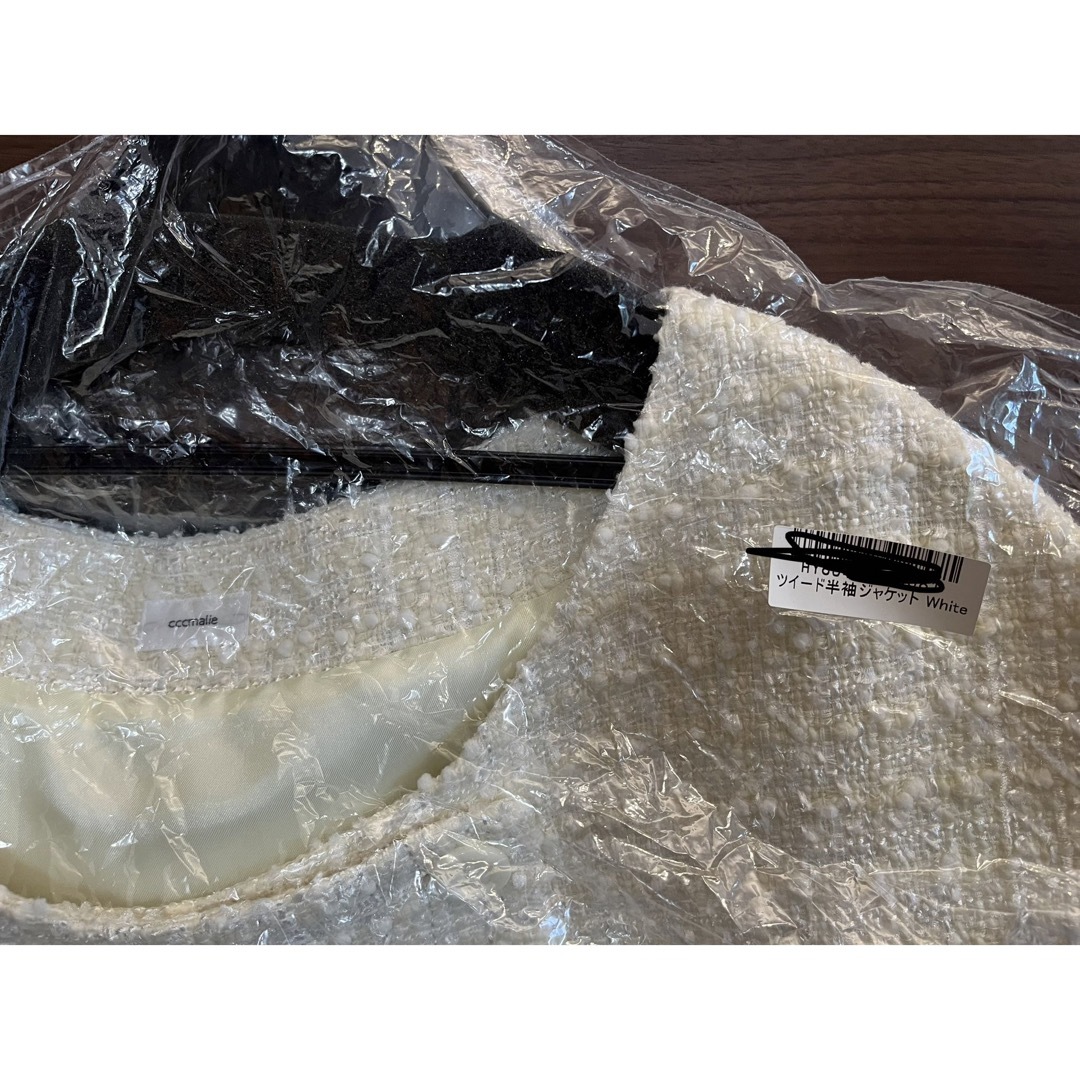 シーマリー cccmalie ツイード半袖ジャケット white 白の通販 by ...