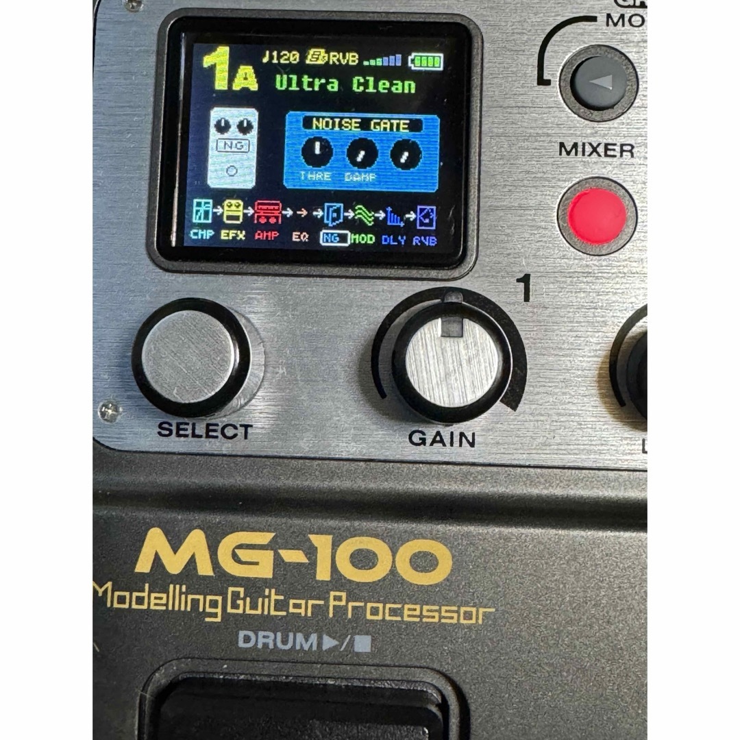 カラー液晶搭載マルチエフェクター nux mg-100 ! 楽器のギター(エフェクター)の商品写真