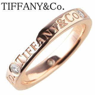 ティファニー(Tiffany & Co.)のティファニー ダイヤ リング フラットバンド 3PD 4号 幅2.8mm AU750PG TIFFANY【14110】(リング(指輪))