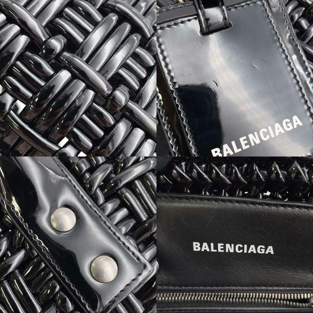バレンシアガ ハンドバッグ ビストロ XS パテント レザー 6713422 BALENCIAGA バッグ 2wayショルダーバッグ 黒