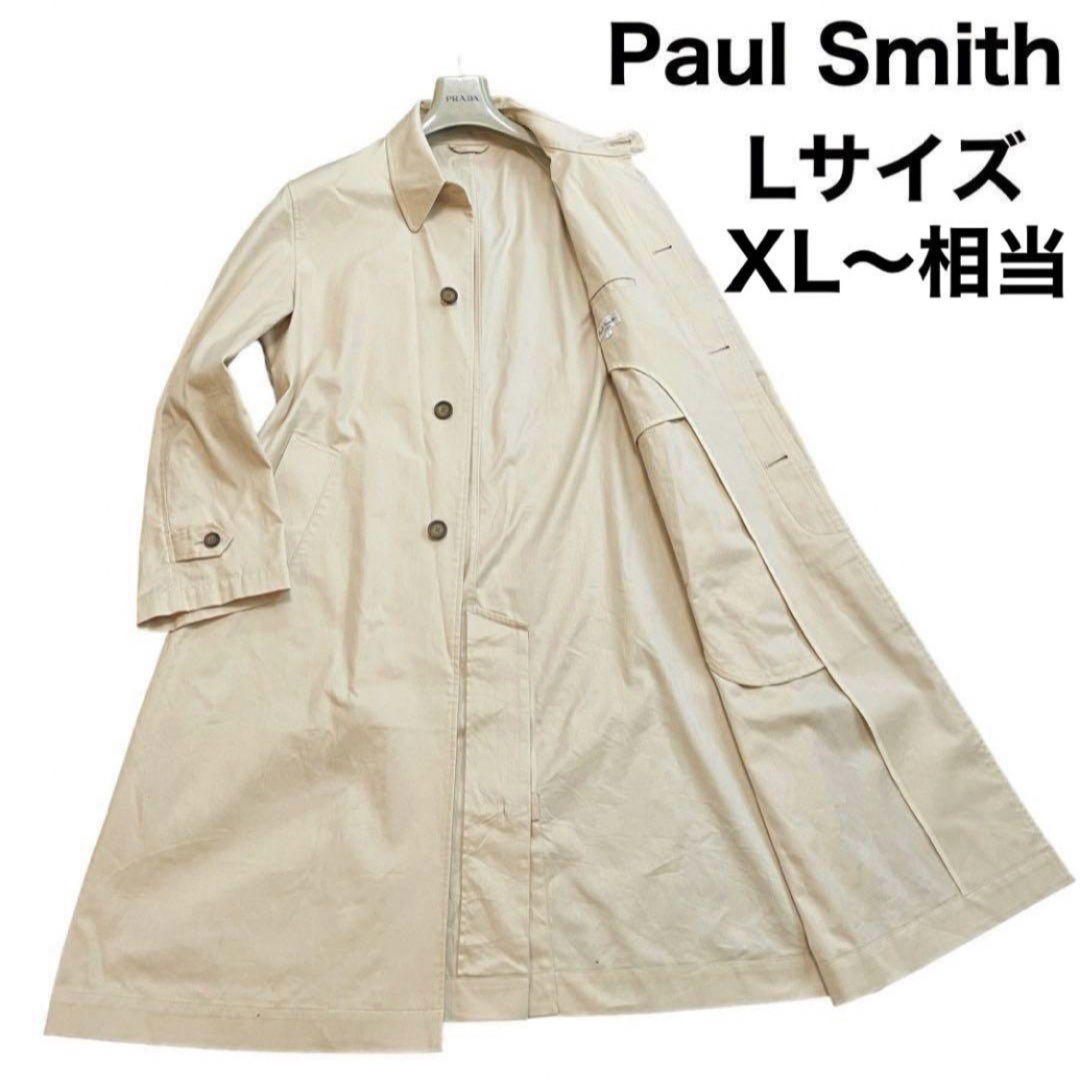 ジャケット/アウターPaul Smith ステンカラーコート　ロング丈　比翼仕立て　体感XL〜相当