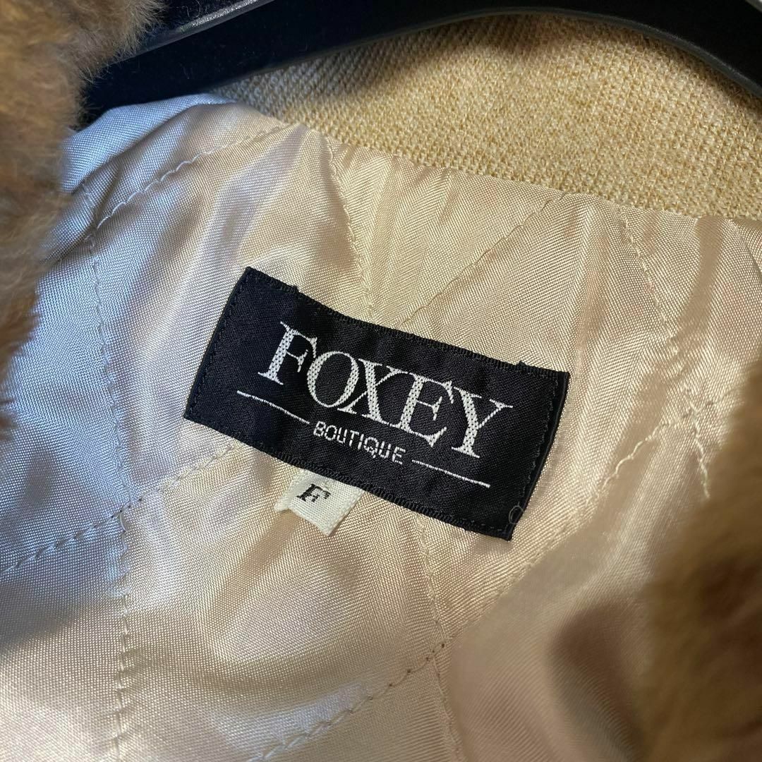 美品　FOXEY フォクシー　ヌートリア　ファー　ロング　コート　キルティング