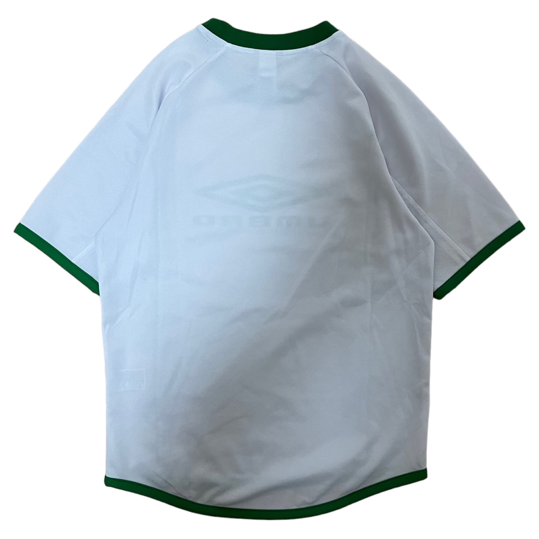 UMBRO(アンブロ)の00’s UNBROリンガーTシャツ ゲームシャツ ホワイト×グリーン Y2K メンズのトップス(Tシャツ/カットソー(半袖/袖なし))の商品写真