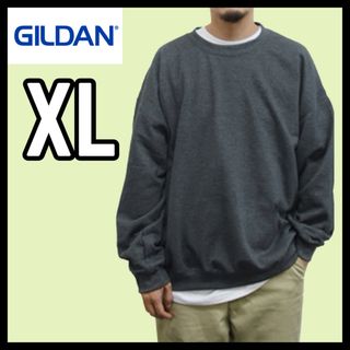 ギルタン(GILDAN)の新品 ギルダン ビッグシルエットスウェット 無地トレーナー ダークヘザー XL(スウェット)