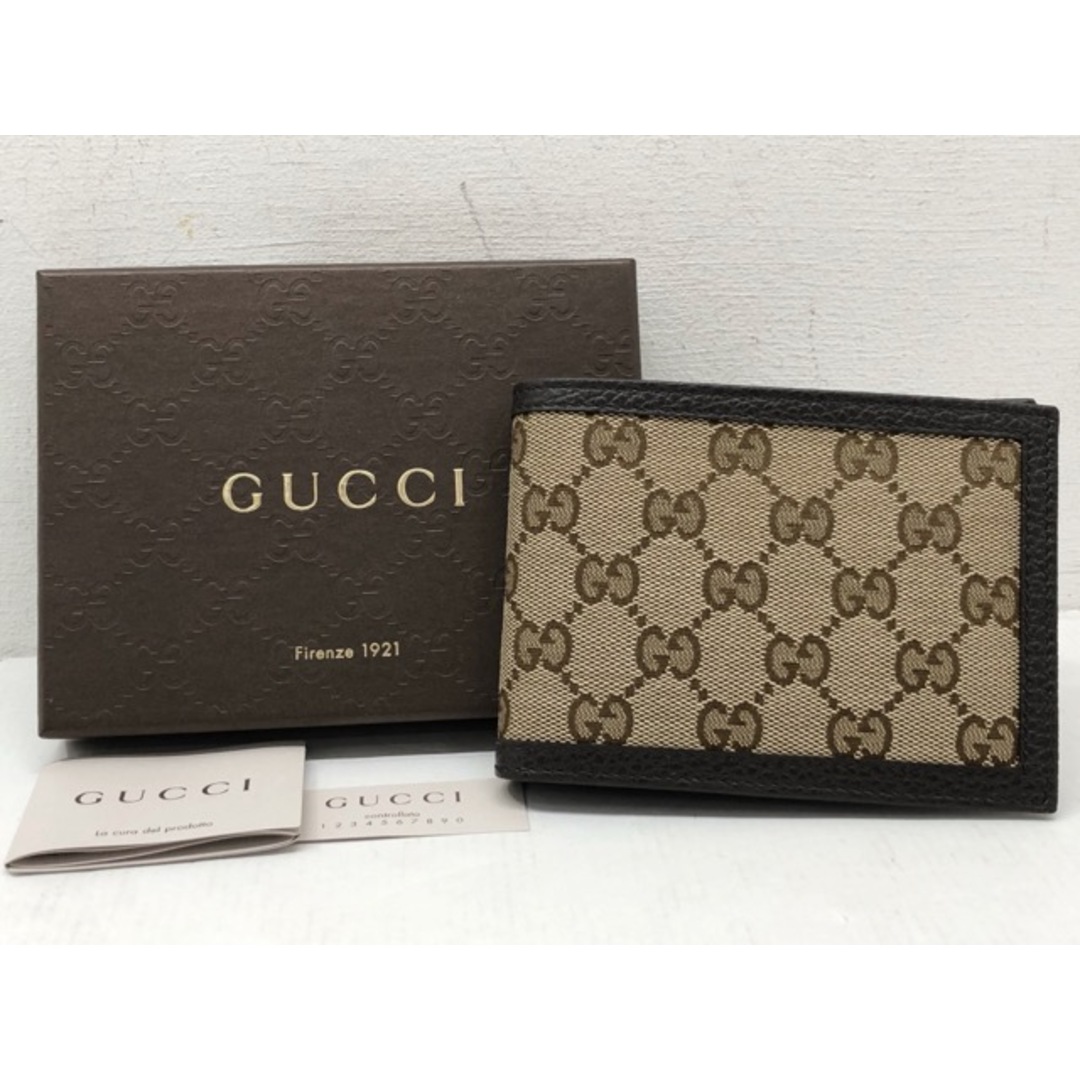 Gucci - GUCCI(グッチ) GGキャンバス 二つ折り財布 / 292534 【64396